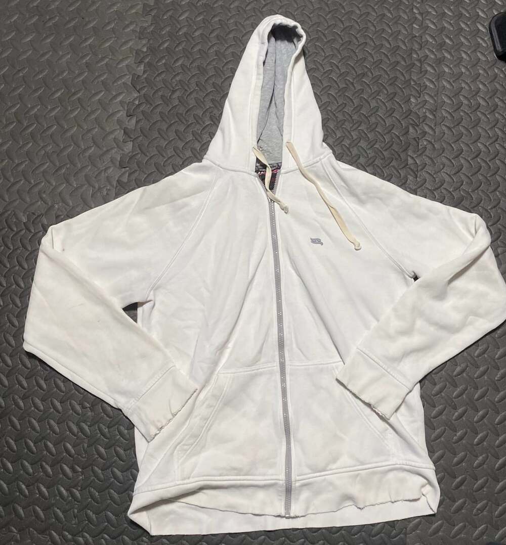 Tony Hawk Mens Full-Zip Hoodie White Size L